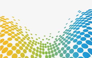 矢量彩色弧形波点造型科技纹路免抠