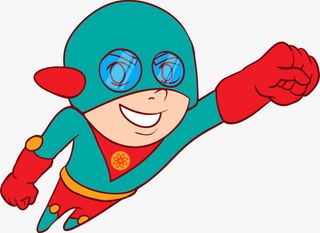 卡通微笑超人男孩免抠