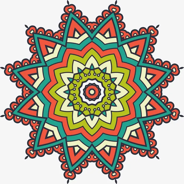 多彩怀旧装饰图案免抠