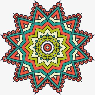 多彩怀旧装饰图案免抠