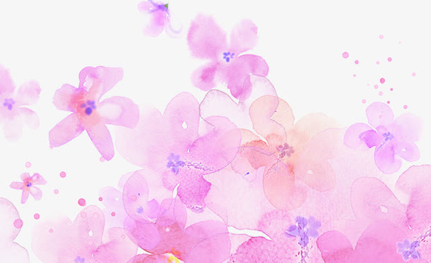 水墨画粉色花瓣医疗免抠