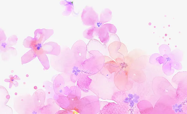 水墨画粉色花瓣医疗免抠