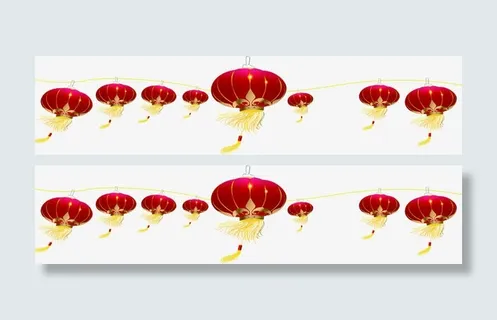 手绘元旦晚会红色灯笼免抠