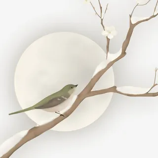 冬季梅花小鸟免抠