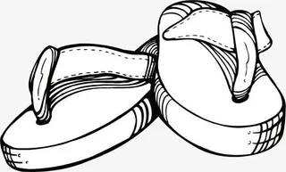 黑色手绘矢量夹拖免抠