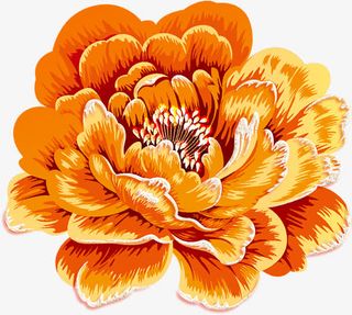 金色华贵牡丹中秋免抠