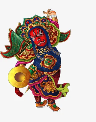 唯美中国风川剧人物国粹免抠