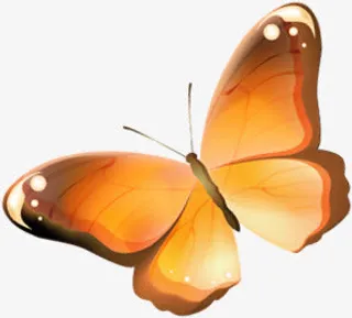 唯美黄色卡通蝴蝶免抠