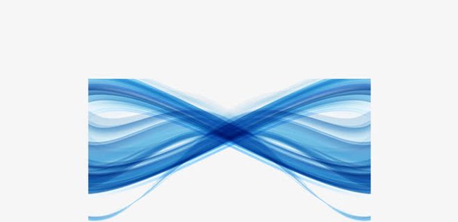 矢量蓝色动感曲线免抠