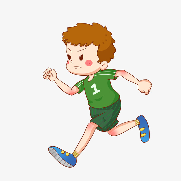 秋季运动会用力奔跑的男孩免抠素材PNG免抠其他元素