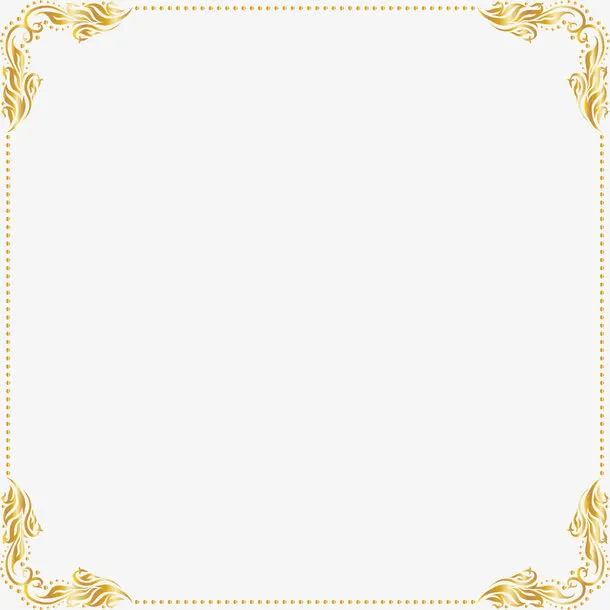 金色花边框架免抠