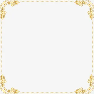 金色花边框架免抠