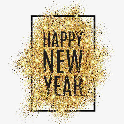 金色唯美装饰新年快乐设计字体免抠