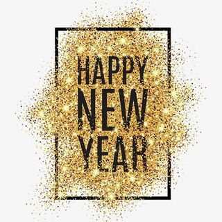 金色唯美装饰新年快乐设计字体免抠