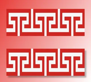 红色矢量回型边框图免抠