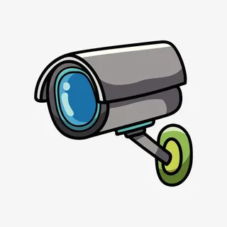 卡通手表定住的监控器免抠