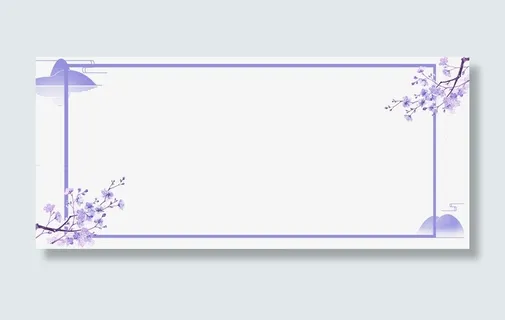 春天紫色方框边框免抠 春天紫色方框边框免抠