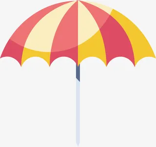 彩虹太阳伞免抠