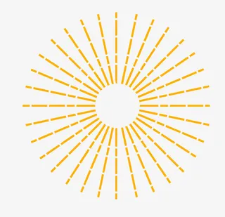 金色圆形发射光线图标免抠