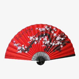 红色扇子桃花免抠