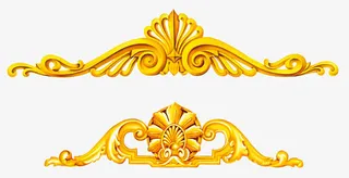 矢量金边花纹素材免抠