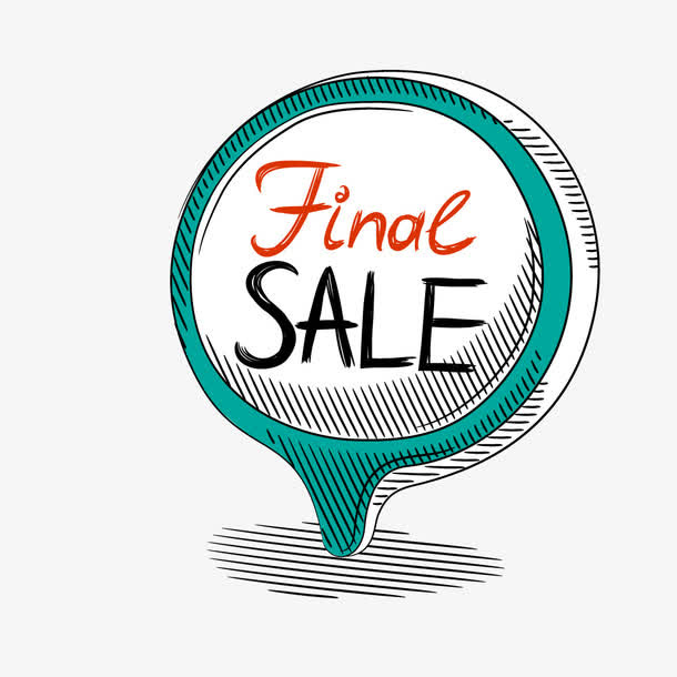 final sale失恋促销标签免抠