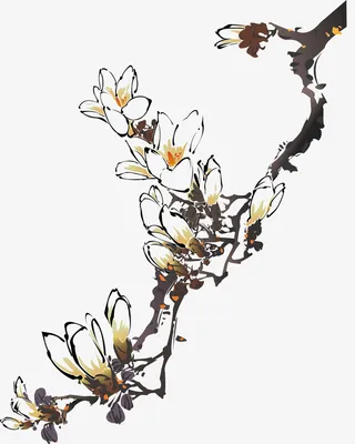 手绘花枝飞特网免抠