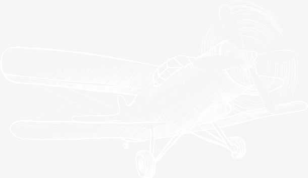 手绘灰色飞机免抠