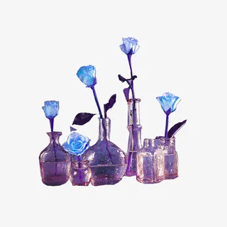 手绘卡通装饰花瓣花草装饰海报设免抠