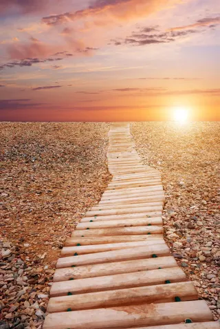 美丽木板路风景免抠