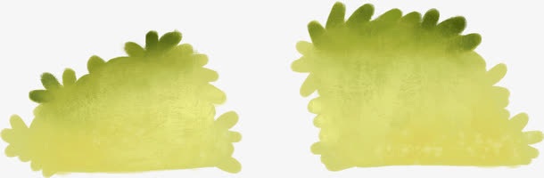 绿色卡通树丛手绘人物免抠