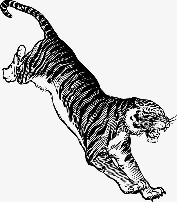 猛虎下山免抠