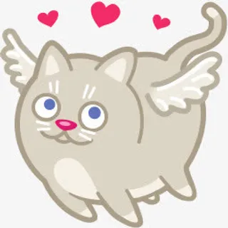 飞起来的卡通小猫咪免抠