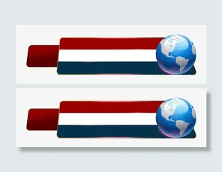 3D地球金边人名条PSD免抠