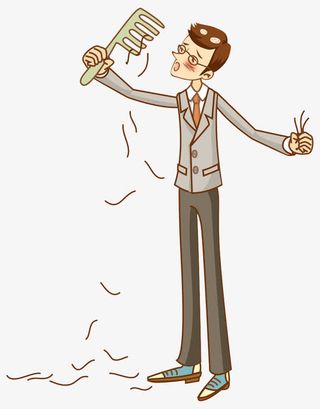 掉头发的男士免抠