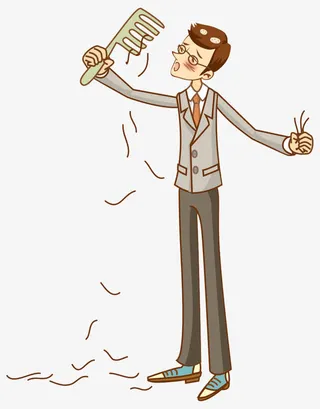 掉头发的男士免抠