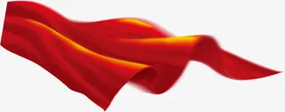 红色绸带绸缎漂浮帘子免抠