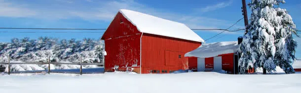 红色房子雪地免抠