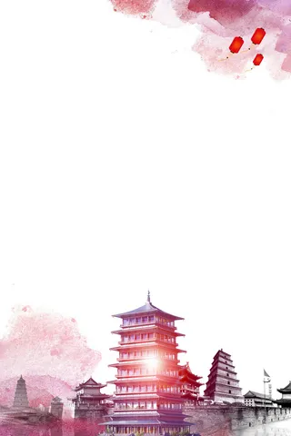 你好八月旅游建筑背景素材高清