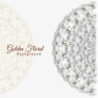 金色半圆花纹矢量素材免抠