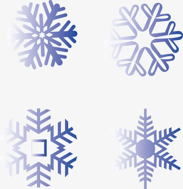 蓝色雪花雪花素材免抠