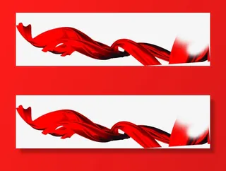 红色创意合成飘扬的的彩带免抠
