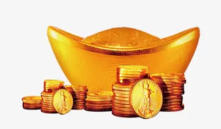 金融理财设计元素元宝金币免抠