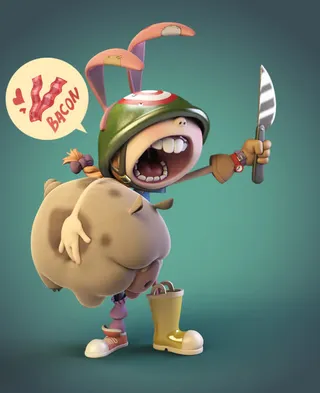 手绘卡通大兵呆萌免抠