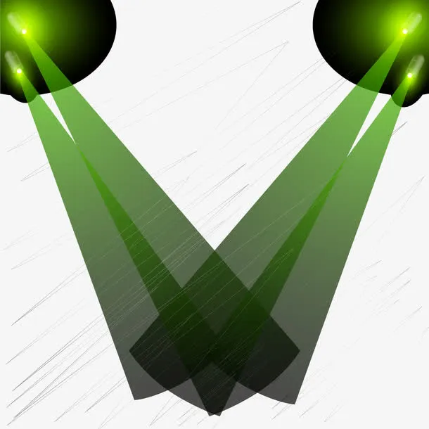 绿色酒吧灯光光束免抠