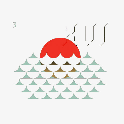 湖水中升起的太阳免抠