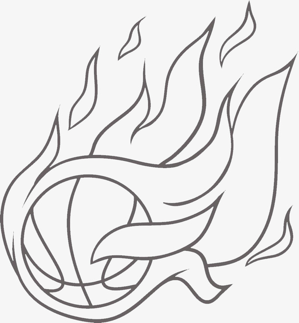 手绘篮球吉祥物矢量图案免抠