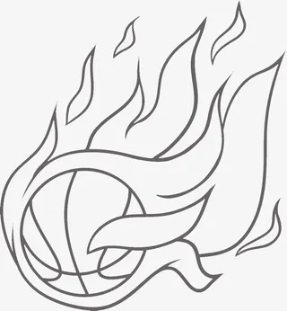 手绘篮球吉祥物矢量图案免抠