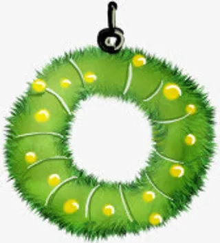 圣诞花圈雪地雪景免抠