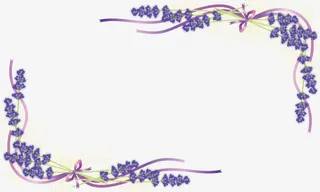 薰衣草边角边框紫色免抠